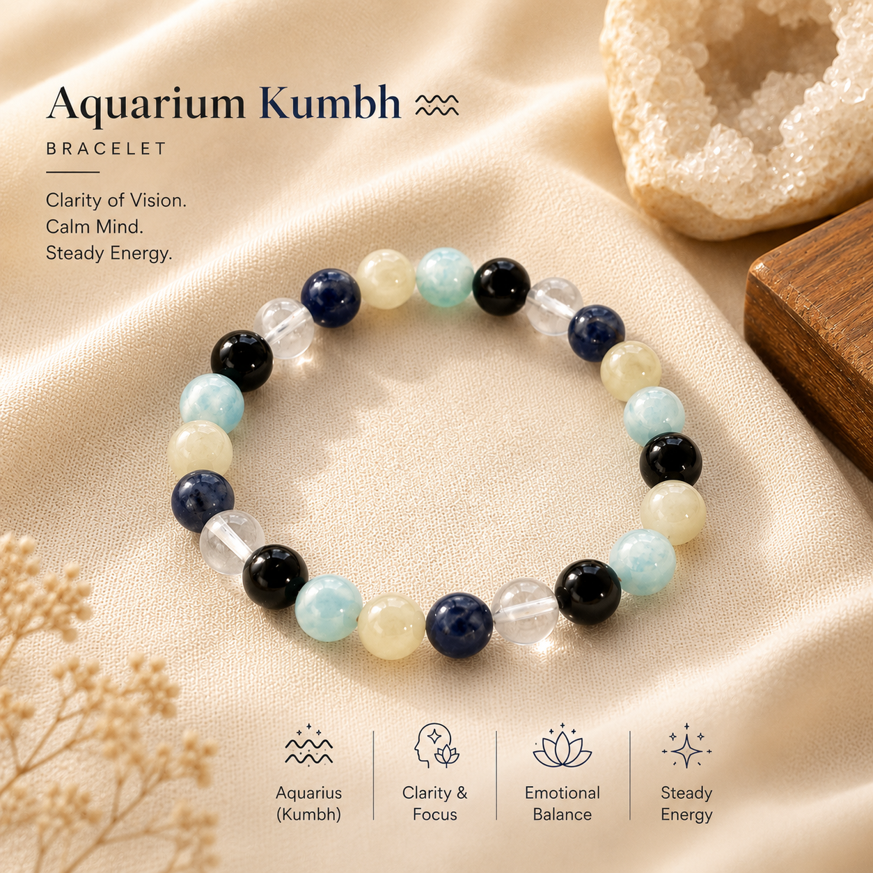 Aquarius (Kumbh) Zodiac Bracelet