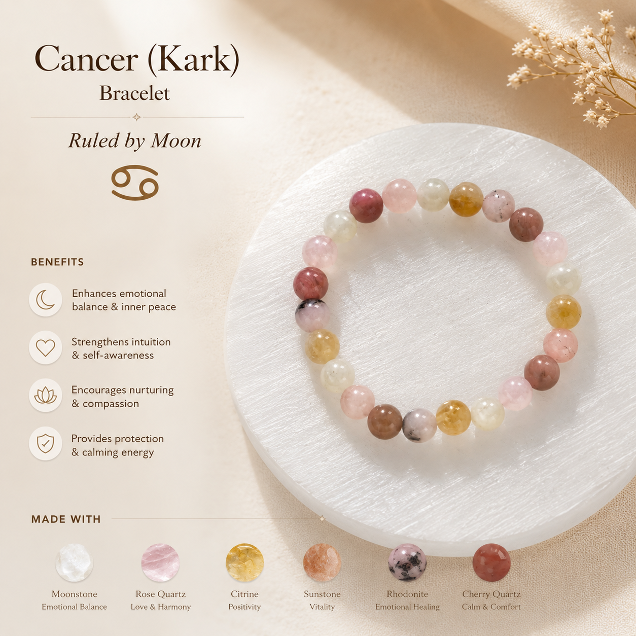 Cancer (Kark) Zodiac Bracelet