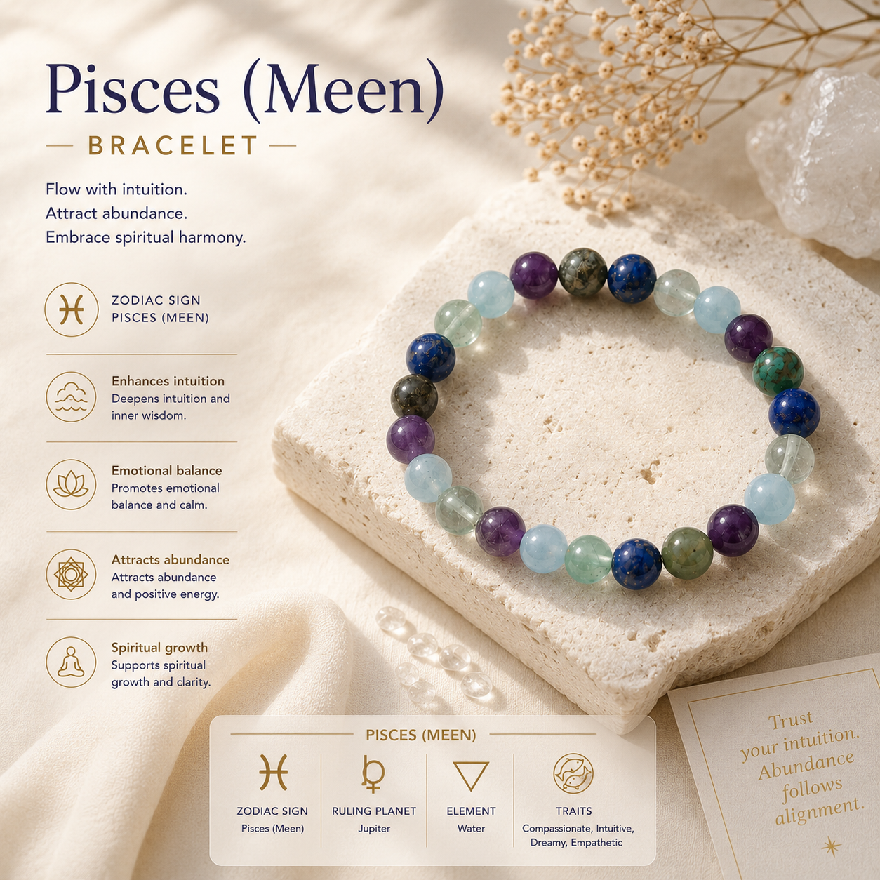 Pisces (Meen) Zodiac Bracelet