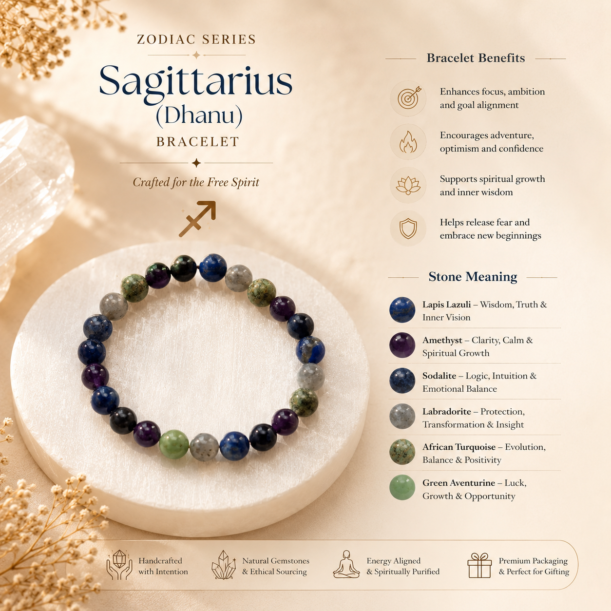 Sagittarius (Dhanu) Zodiac Bracelet
