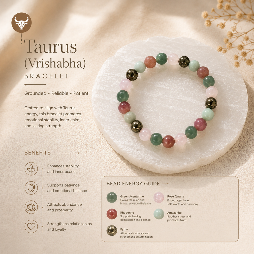 Taurus (Vrishabha) Zodiac Bracelet